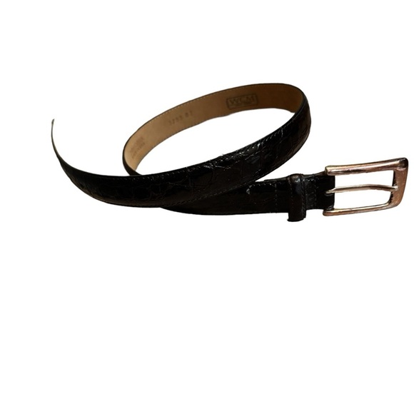 WCM NEW YORK Italian Calfskin croc embossed size medium women's Brn leather EUC - Picture 4 of 16